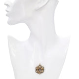 Antique 14k Yellow Gold Diamond and Seed Pearl Sunburst Cyclical Brooch