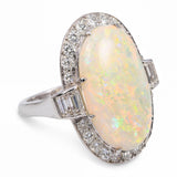 Vintage Platinum 4.75ct Australian Opal and Diamond Ring