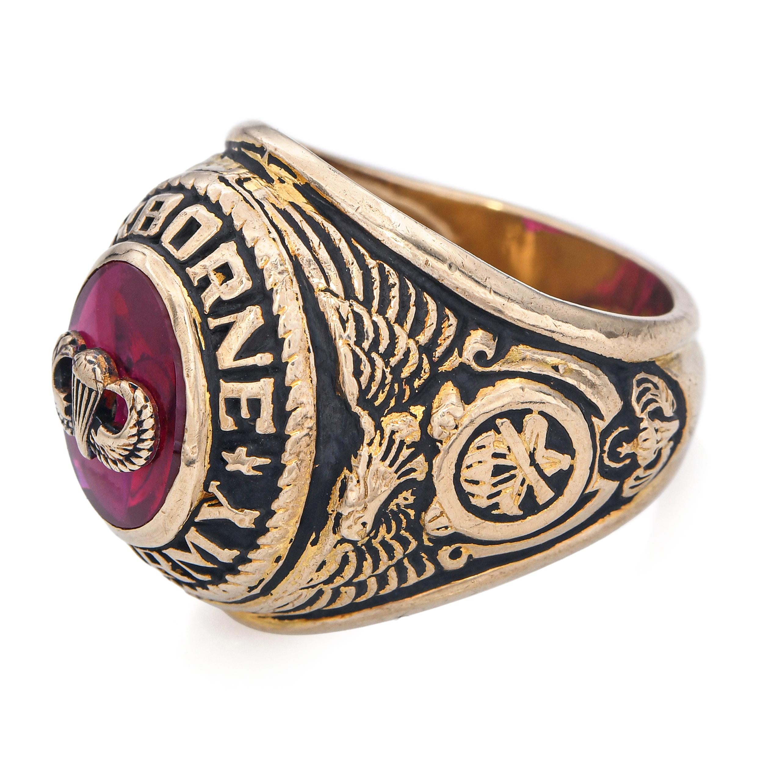 Vintage 10k Yellow Gold Crest Craft US Army Airborne Ring