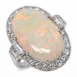 Vintage Platinum 4.75ct Australian Opal and Diamond Ring