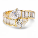 18k Yellow Gold 3.07tcw Diamond Bypass Ring