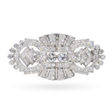 Art Deco Platinum 5.38ctw Old European and Single Cut Diamond Brooch