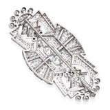 Art Deco Platinum 5.38ctw Old European and Single Cut Diamond Brooch