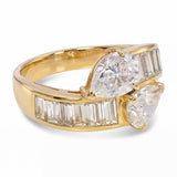 18k Yellow Gold 3.07tcw Diamond Bypass Ring