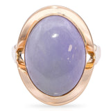 Vintage 14k Yellow Gold Lavender Jade Ring