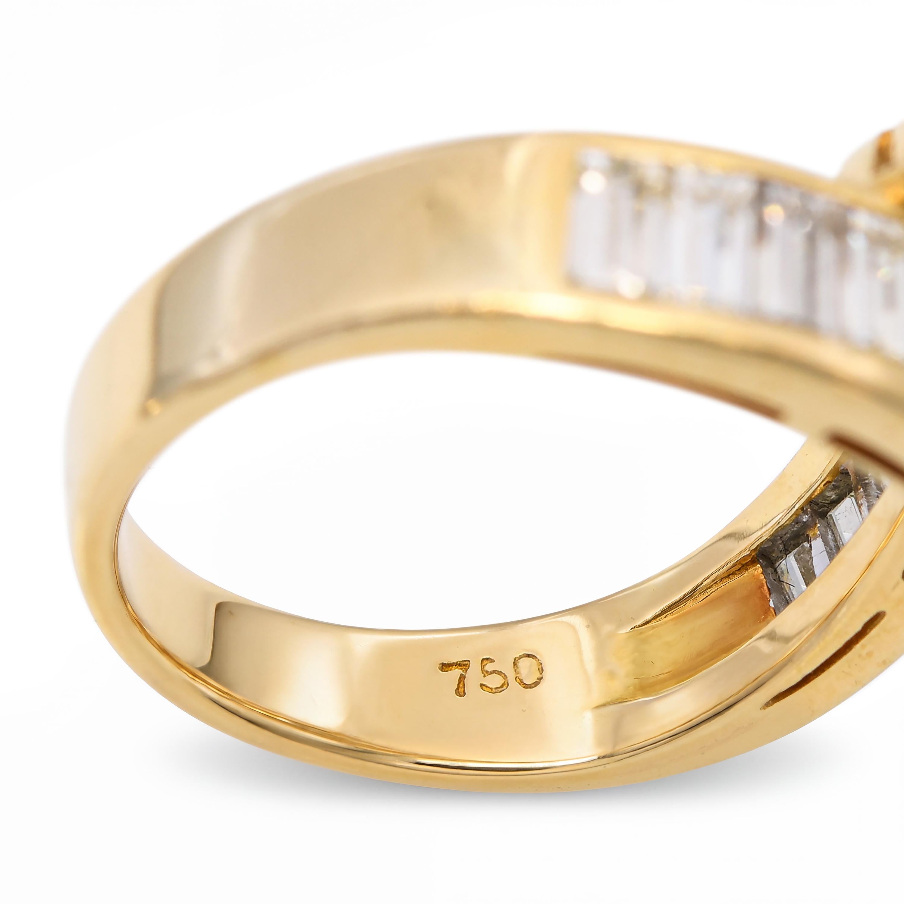 18k Yellow Gold 3.07tcw Diamond Bypass Ring