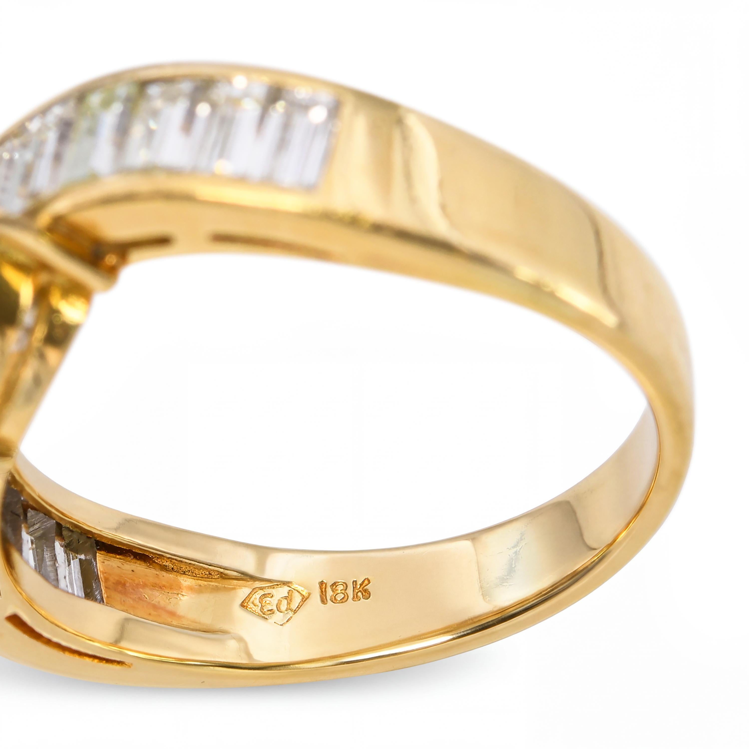 18k Yellow Gold 3.07tcw Diamond Bypass Ring