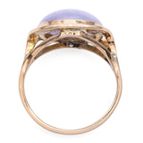 Vintage 14k Yellow Gold Lavender Jade Ring