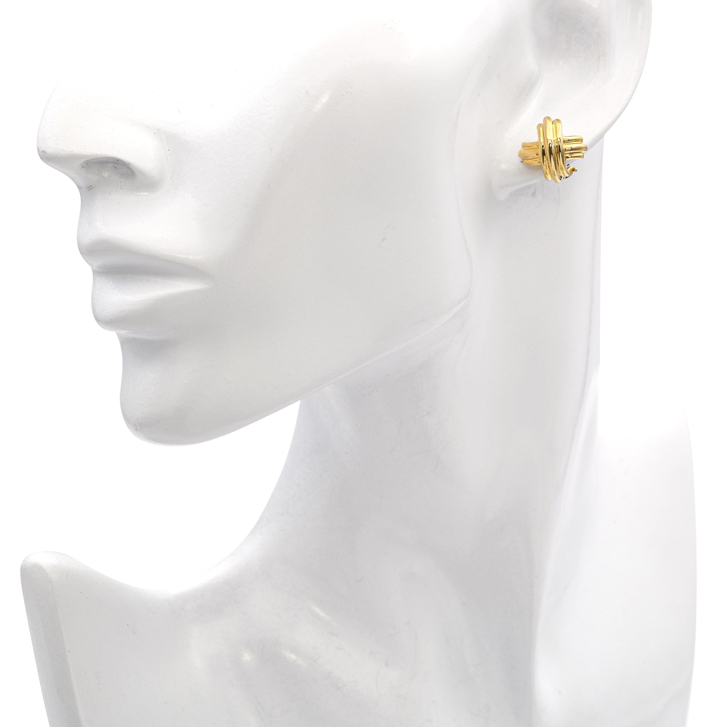 Tiffany & Co. 18k Yellow Gold Signature X Cross Earrings