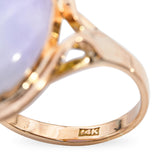 Vintage 14k Yellow Gold Lavender Jade Ring