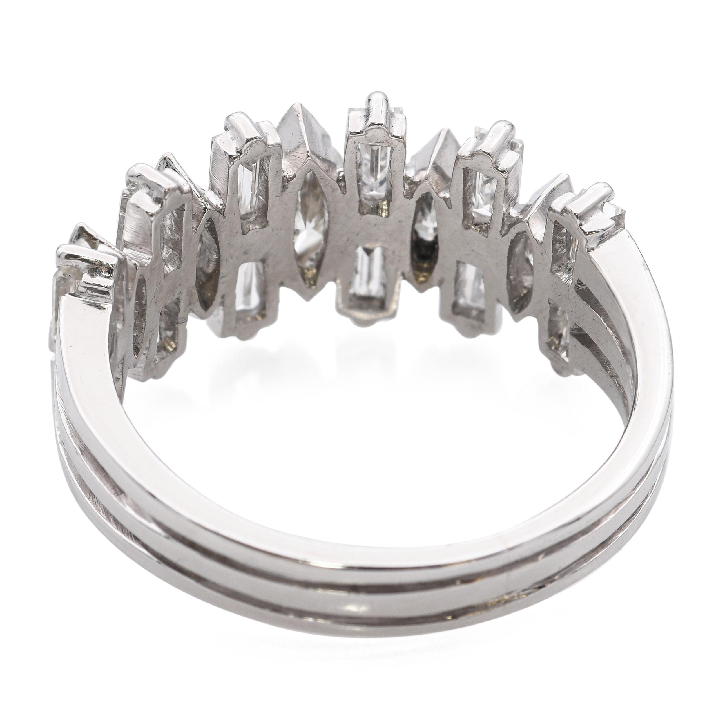 Platinum Geometric Diamond Ring