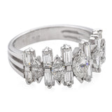 Platinum Geometric Diamond Ring