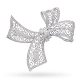 Vintage White Gold 3.20tcw Diamond Bow Brooch