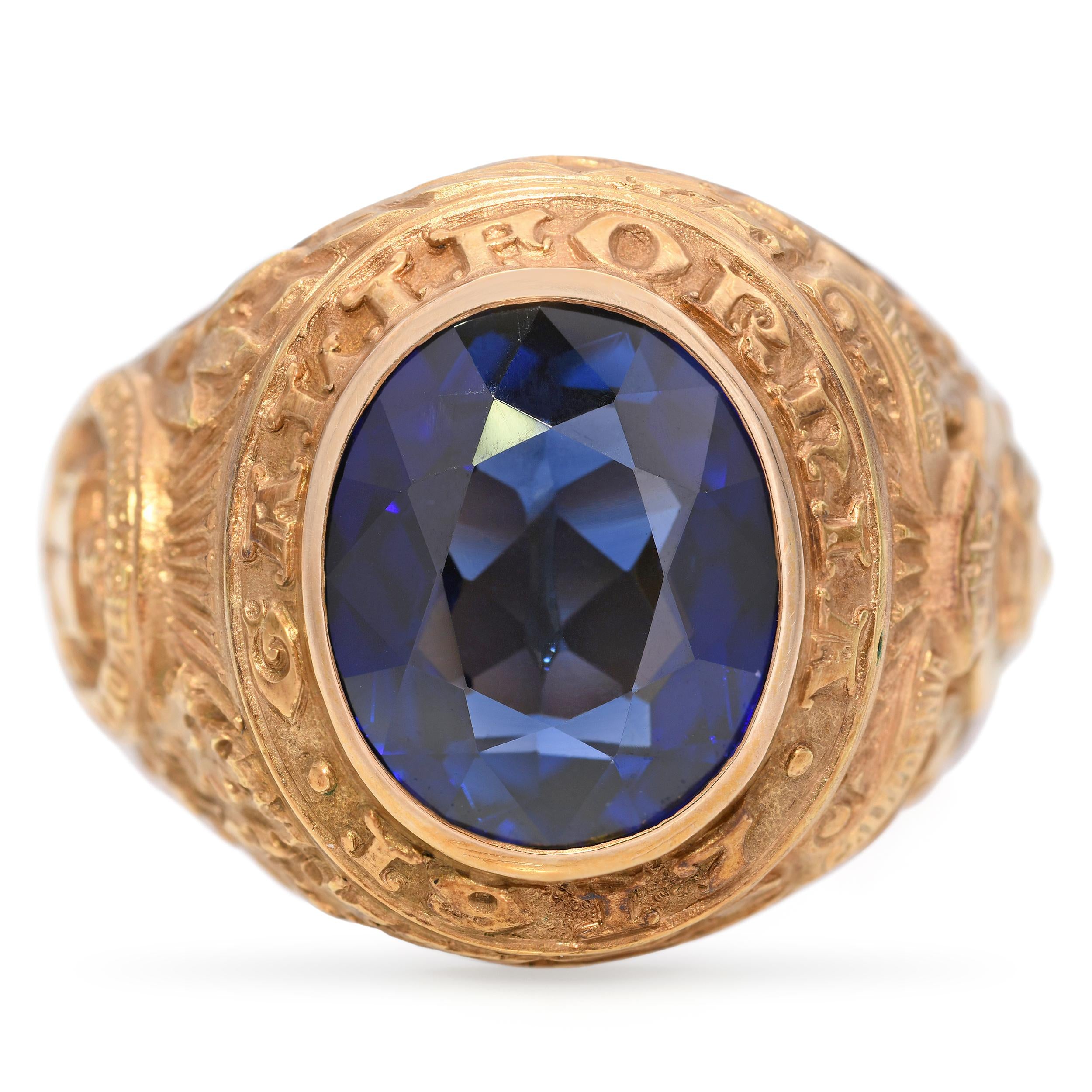 Class of 1917 University of California Berkeley 14k Yellow Gold Class Ring