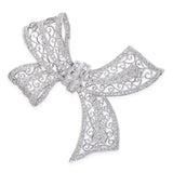 Vintage White Gold 3.20tcw Diamond Bow Brooch