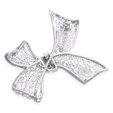 Vintage White Gold 3.20tcw Diamond Bow Brooch