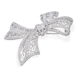 Vintage White Gold 3.20tcw Diamond Bow Brooch