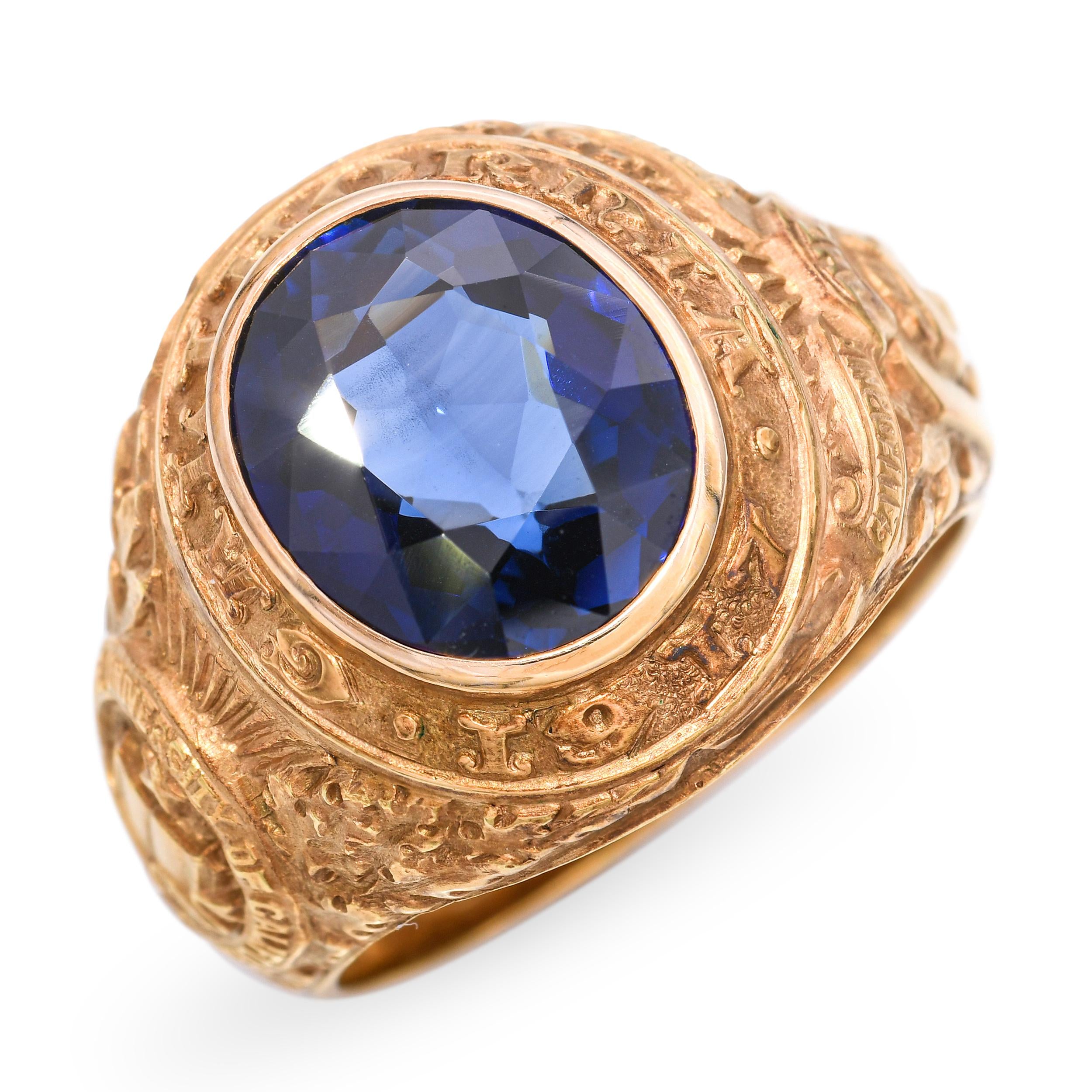 Class of 1917 University of California Berkeley 14k Yellow Gold Class Ring