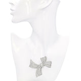 Vintage White Gold 3.20tcw Diamond Bow Brooch
