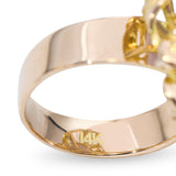 14k Yellow Gold Lavender Jade Cabochon Statement Ring