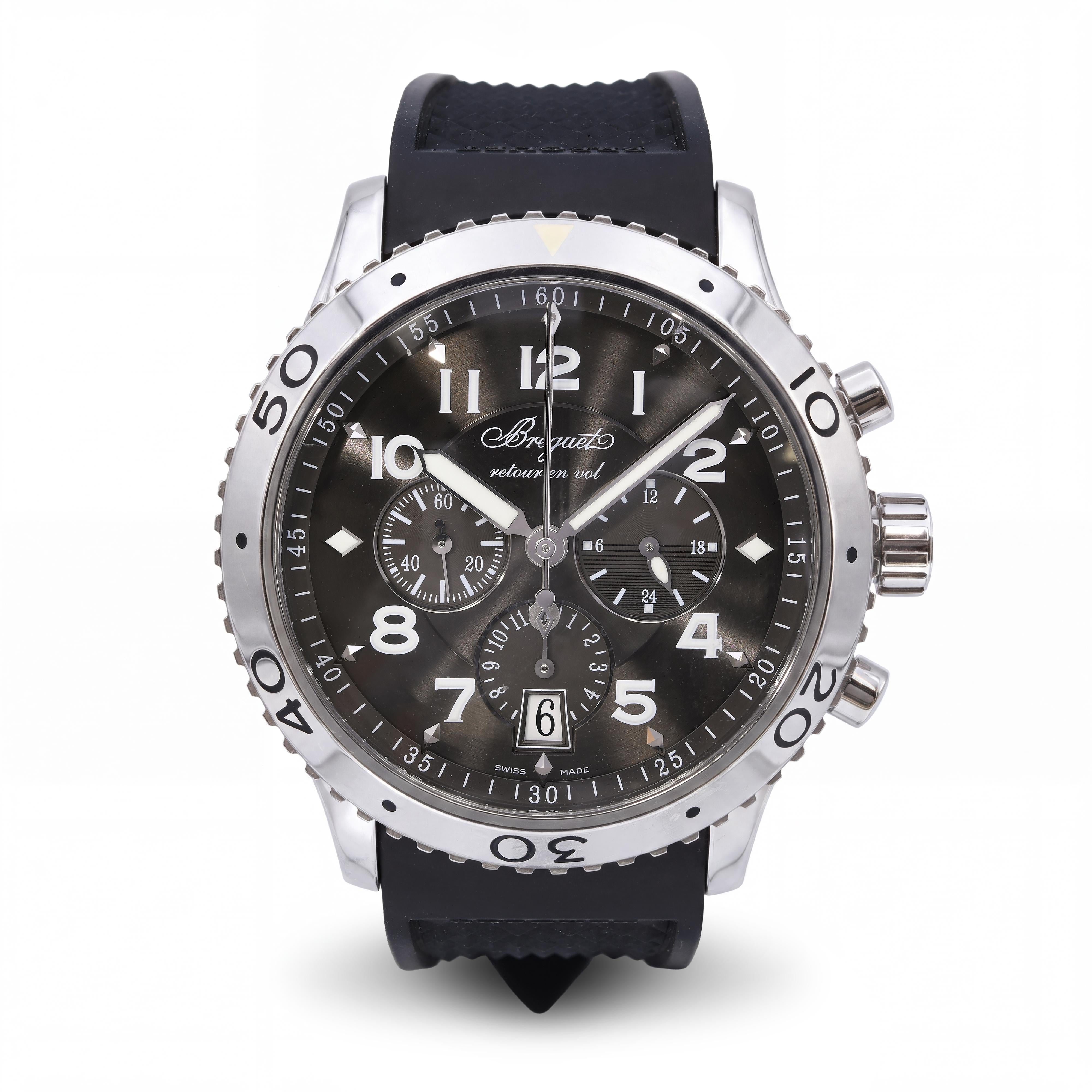 Breguet Stainless Steel Flyback Type XXI Chronograph Mens Watch Ref. 3810