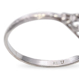 Antique Platinum 0.30ct Old Euro Diamond Filigree Engagement Ring