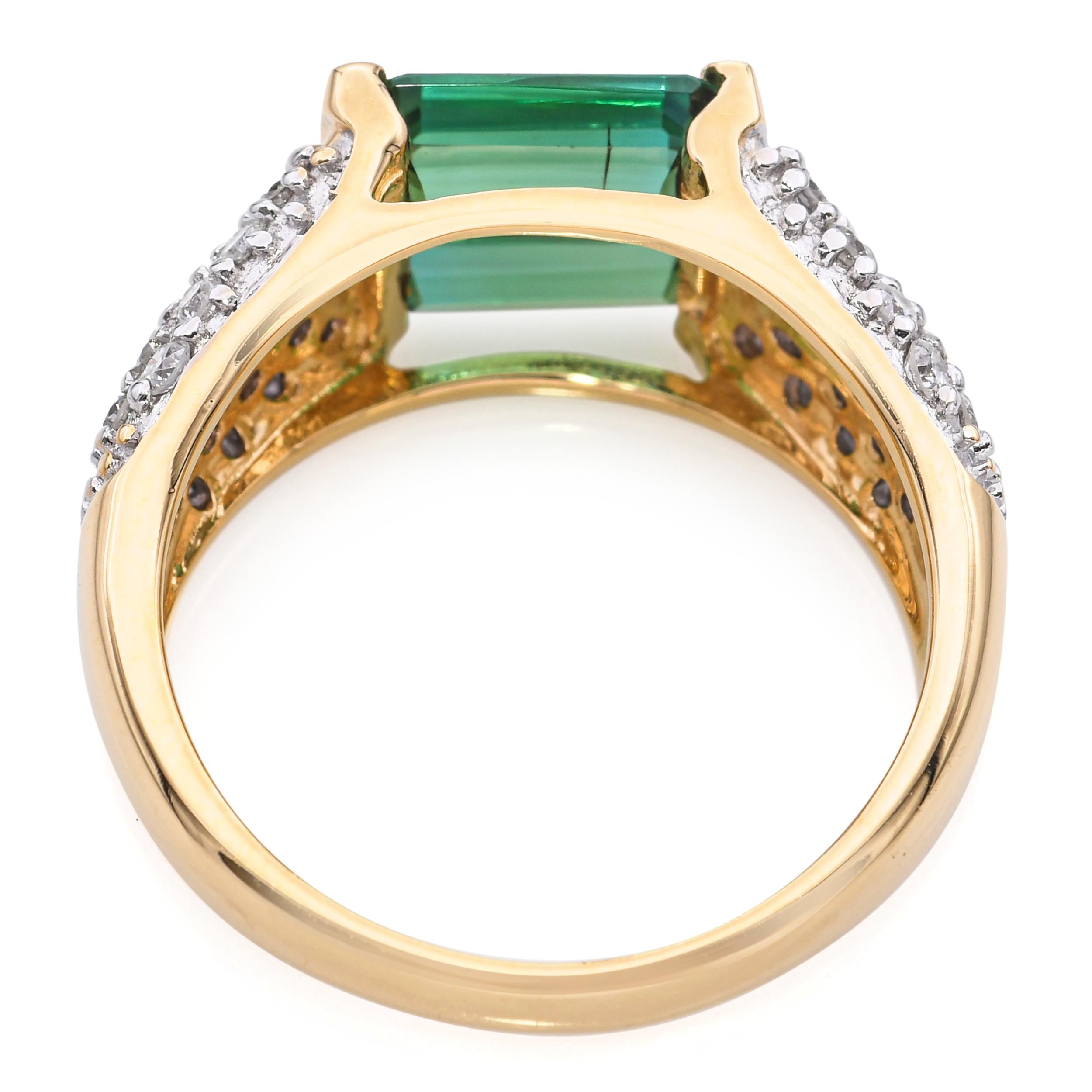 18k Yellow Gold 1.75tcw Tourmaline and Diamond Ring