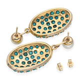 Vintage 14k Yellow Gold Turquoise and Pearl Drop Earrings