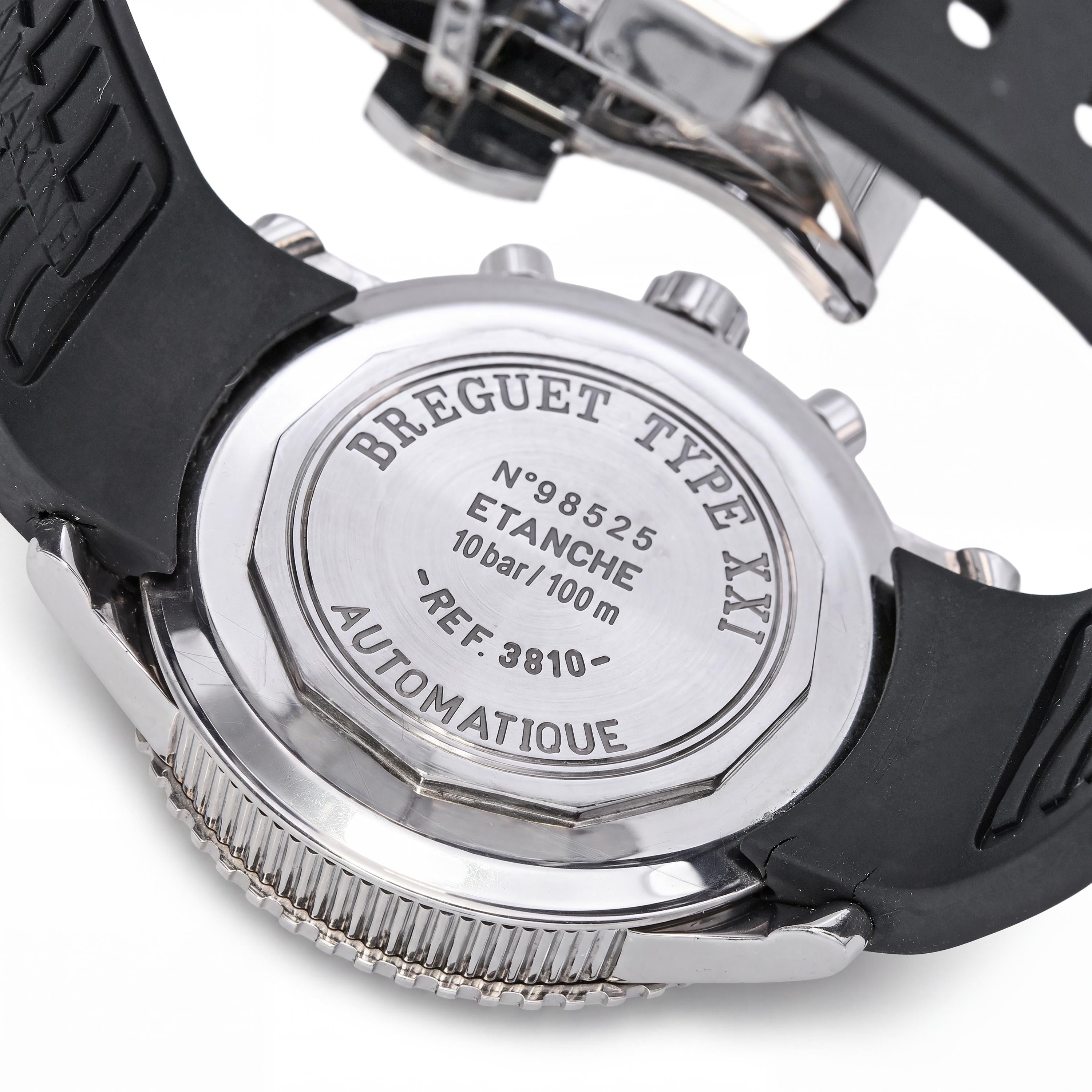 Breguet Stainless Steel Flyback Type XXI Chronograph Mens Watch Ref. 3810
