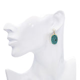 Vintage 14k Yellow Gold Turquoise and Pearl Drop Earrings