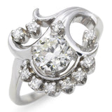 Vintage 18k White Gold Diamond Floral Ring