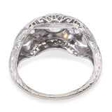 Antique Barth 18k White Gold 0.57tcw Old Euro Diamond Openwork Ring