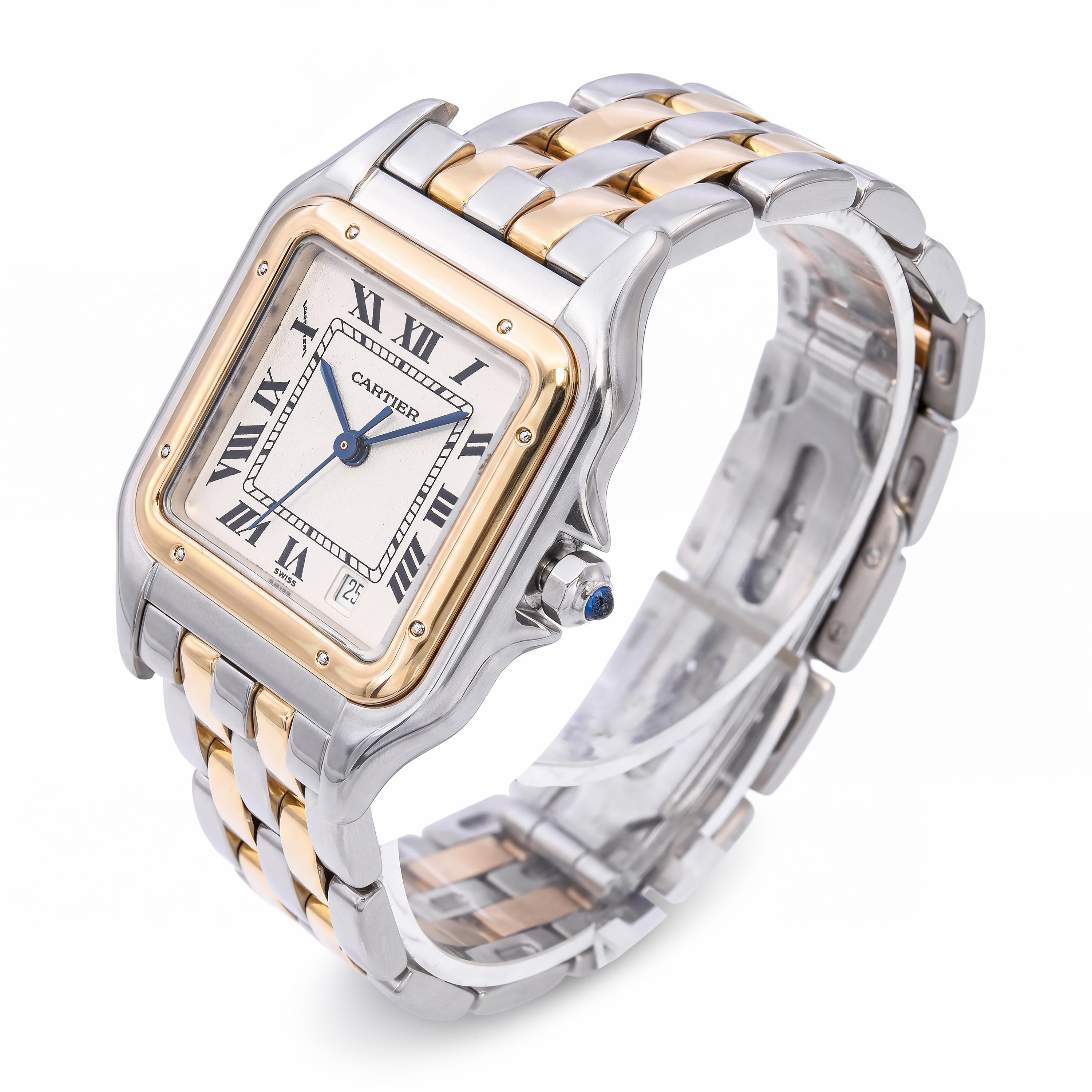 Cartier Yellow Gold & Steel Panthere Two-Row 27mm Womens Watch Ref. 110000R