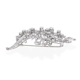 Precious Metal Alloy 7.59tcw Diamond Floral Brooch