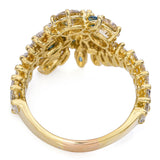 Vintage 14k Yellow Gold 1.74tcw Diamond & Enhanced Blue Diamond Ring