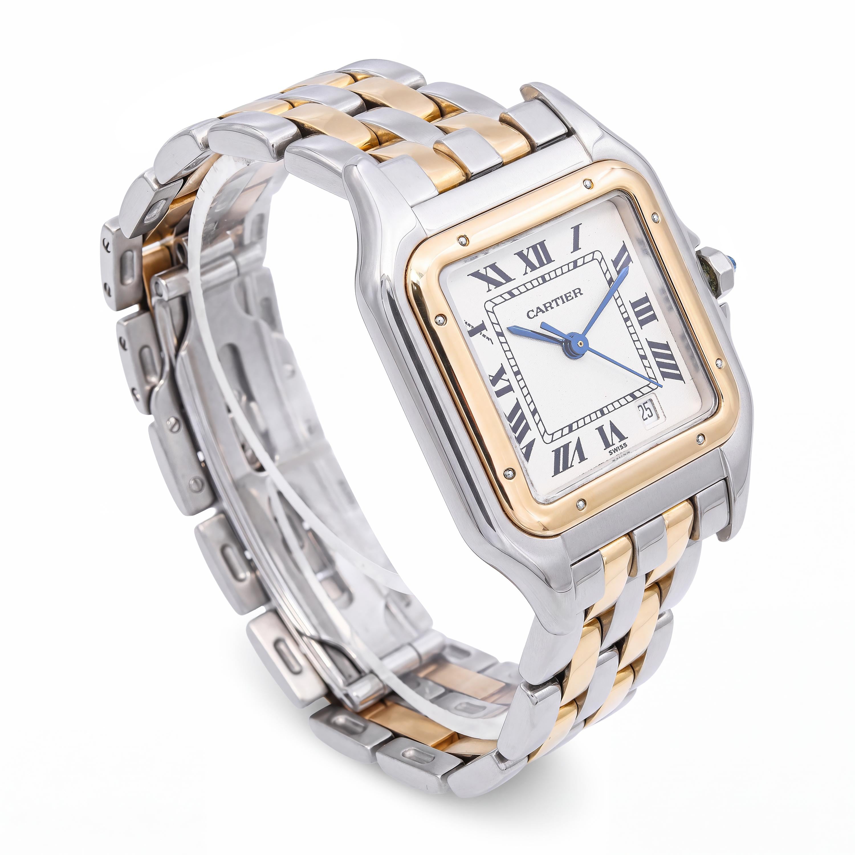 Cartier Yellow Gold & Steel Panthere Two-Row 27mm Womens Watch Ref. 110000R