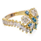 Vintage 14k Yellow Gold 1.74tcw Diamond & Enhanced Blue Diamond Ring