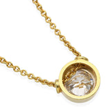 Vintage 18k Yellow Gold 1.8ct Old Euro Cut Diamond Solitaire Necklace GIA