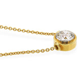 Vintage 18k Yellow Gold 1.8ct Old Euro Cut Diamond Solitaire Necklace GIA