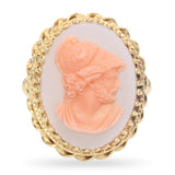 Antique Yellow Gold Hardstone Classical Warrior Cameo Ring
