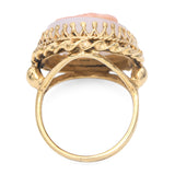Antique Yellow Gold Hardstone Classical Warrior Cameo Ring