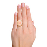 Antique Yellow Gold Hardstone Classical Warrior Cameo Ring