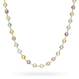 Vermeil Sterling Silver Aquamarine Citrine and Amethyst Station Necklace