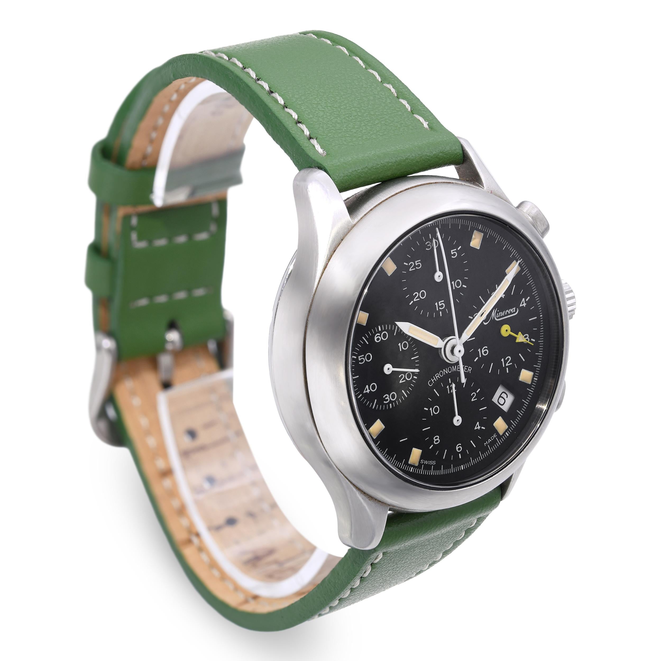 Minerva Official Chronometer Stainless Steel Chronograph Automatic Watch A241