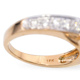 Vintage 18k Yellow Gold Pear Shaped Emerald and Diamond Ring