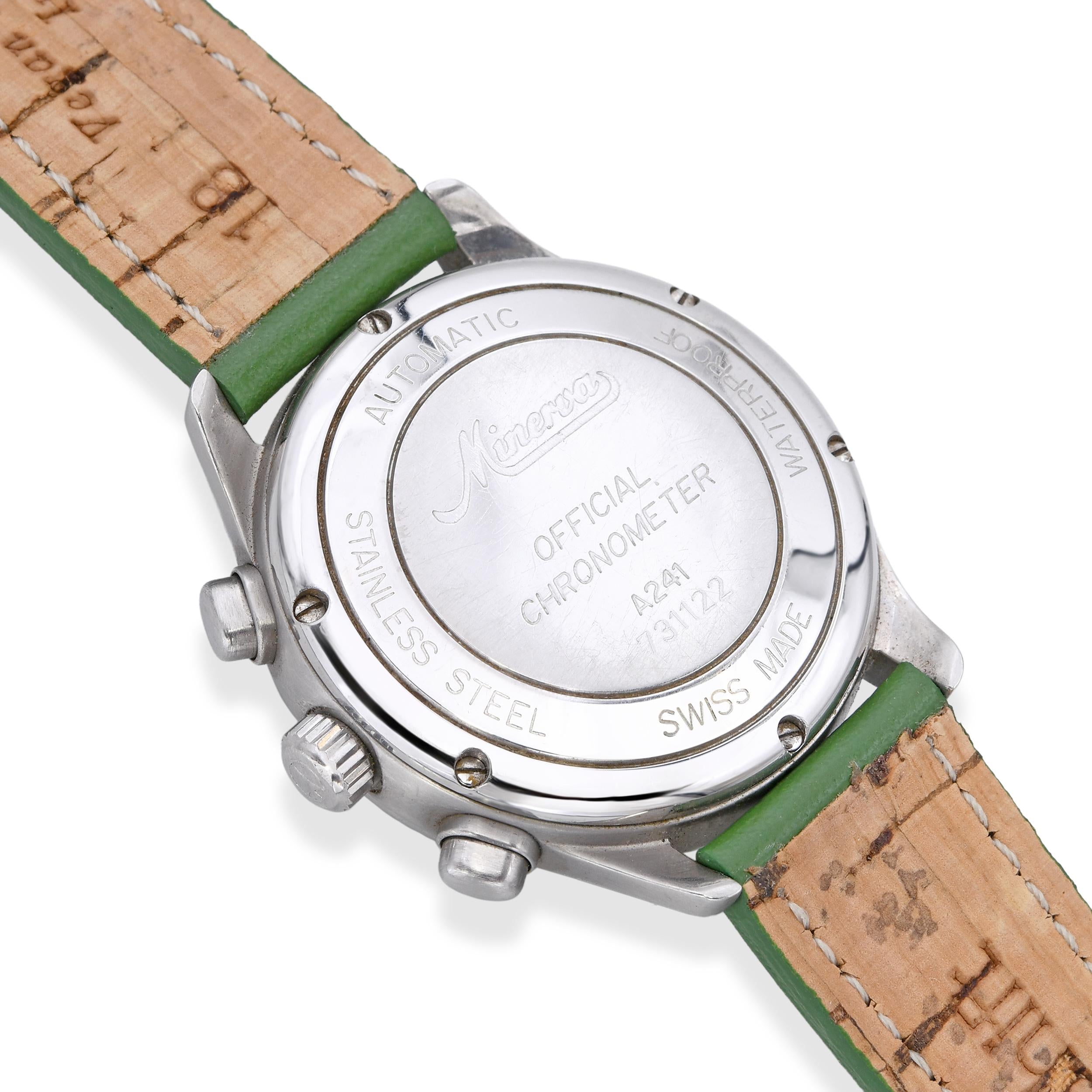 Minerva Official Chronometer Stainless Steel Chronograph Automatic Watch A241