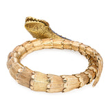 Vintage 14k Yellow Gold Serpent Diamond and Ruby Enamel Bracelet