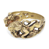 Antique 14k Yellow Gold Gold Lion and Panther Ring
