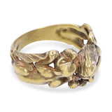 Antique 14k Yellow Gold Gold Lion and Panther Ring