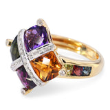 Bellari 18k Yellow Gold Multi-Stone and Diamond Ring